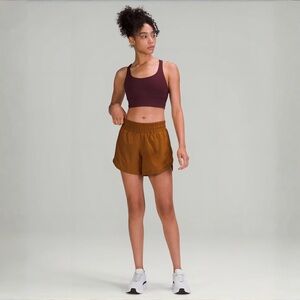 NWOT Lululemon Track That Mid-Rise Lined Short 5"
Copper Brown Size 0